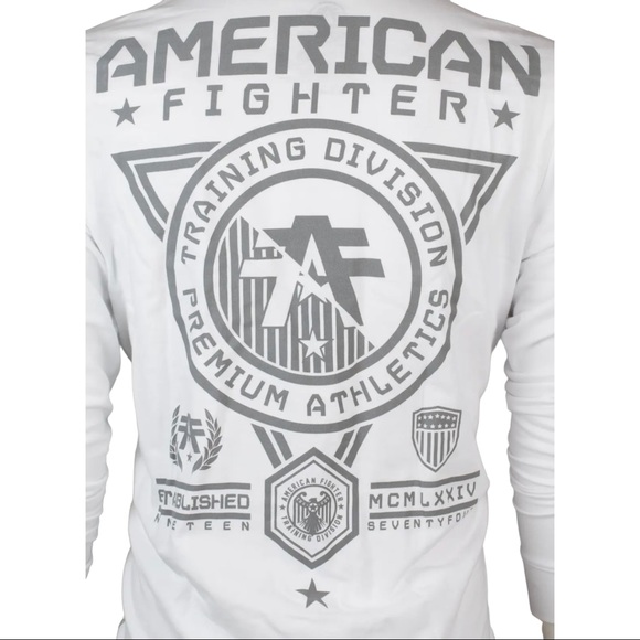 American Fighter Men's Track Jacket Massachusetts White Premium Athletic - Picture 4 of 6